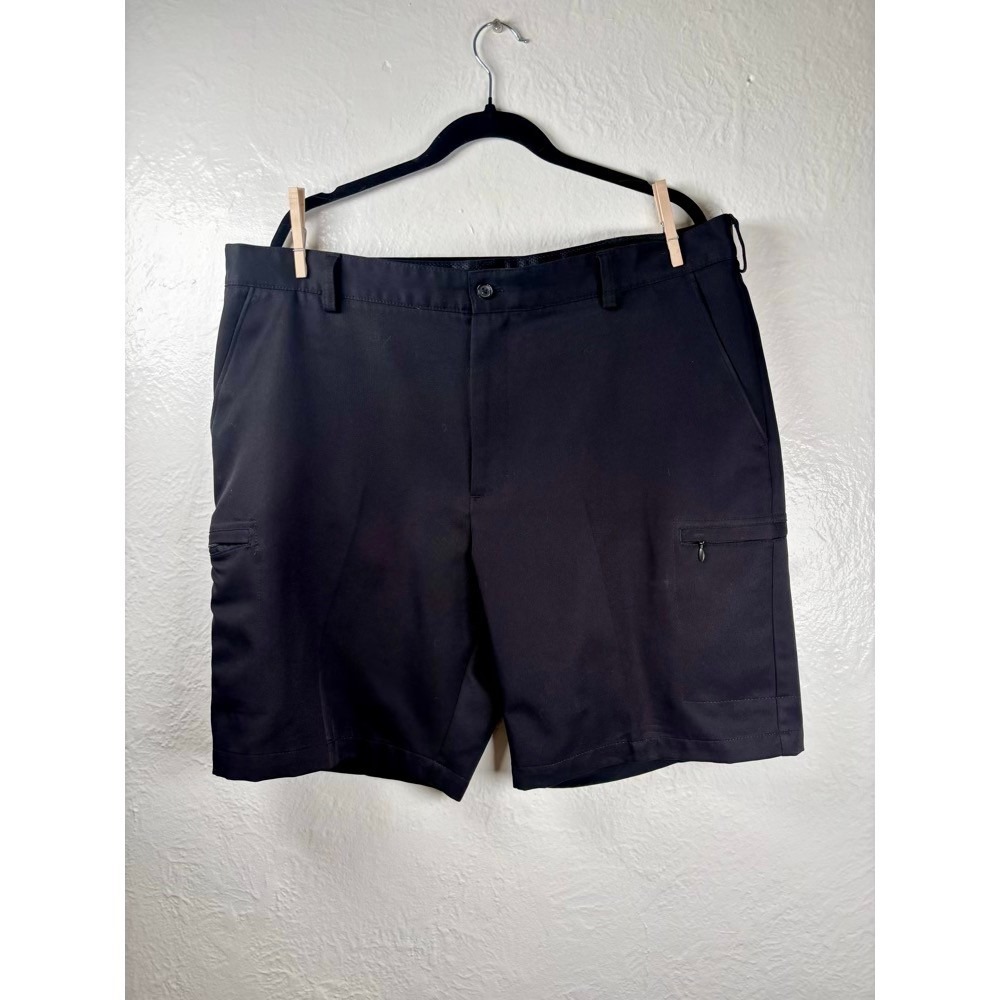IZOD Golf Mens‎ Sz 40 Black Performance Cargo Shorts Moisture Wicking Flat Front